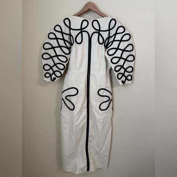 Mara Hoffman New Luisa Dress Cream Black Size 2 - Picture 6 of 7